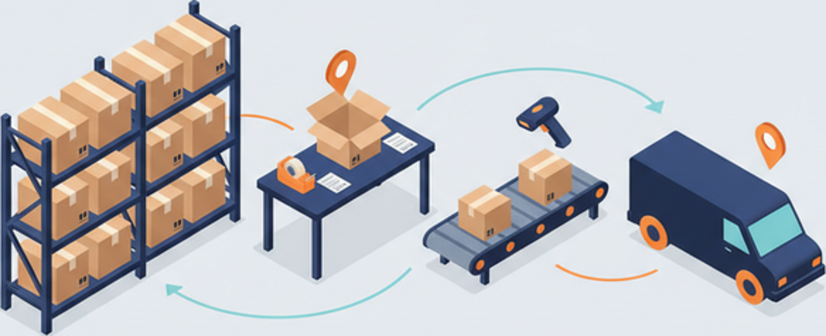 Fulfillment mit Lager, Verpackung und Versandprozess